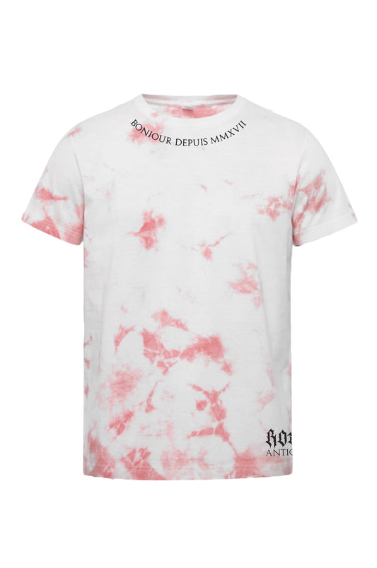 Bonjour.™ le tee shirt X Rose Antique Marbré Rouge