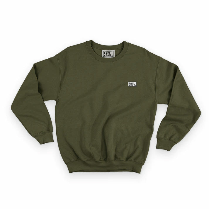 Bonjour.™ Le Crewneck Olive