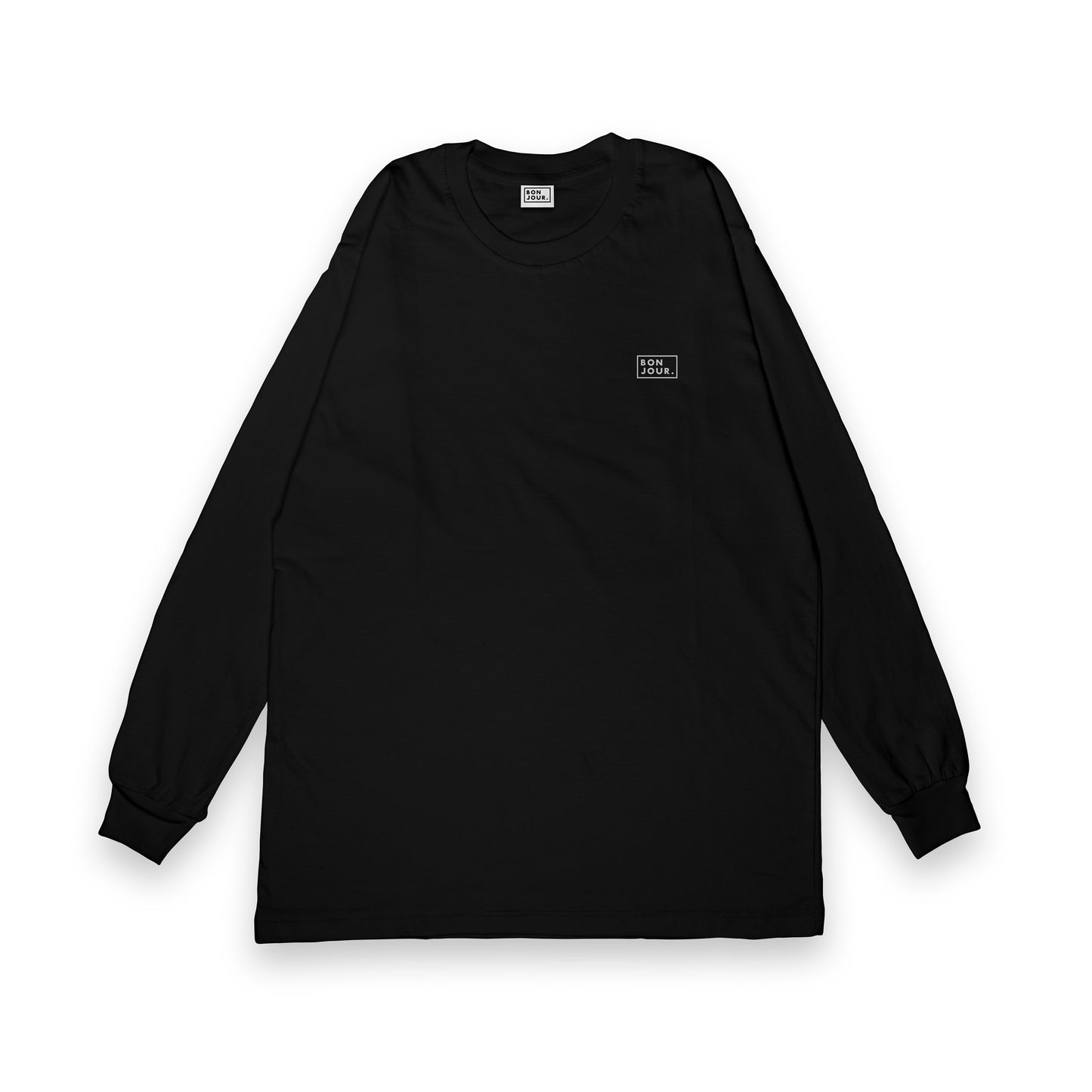 Bonjour.™ Le Tee Shirt Manche Longue Oversize Charbon