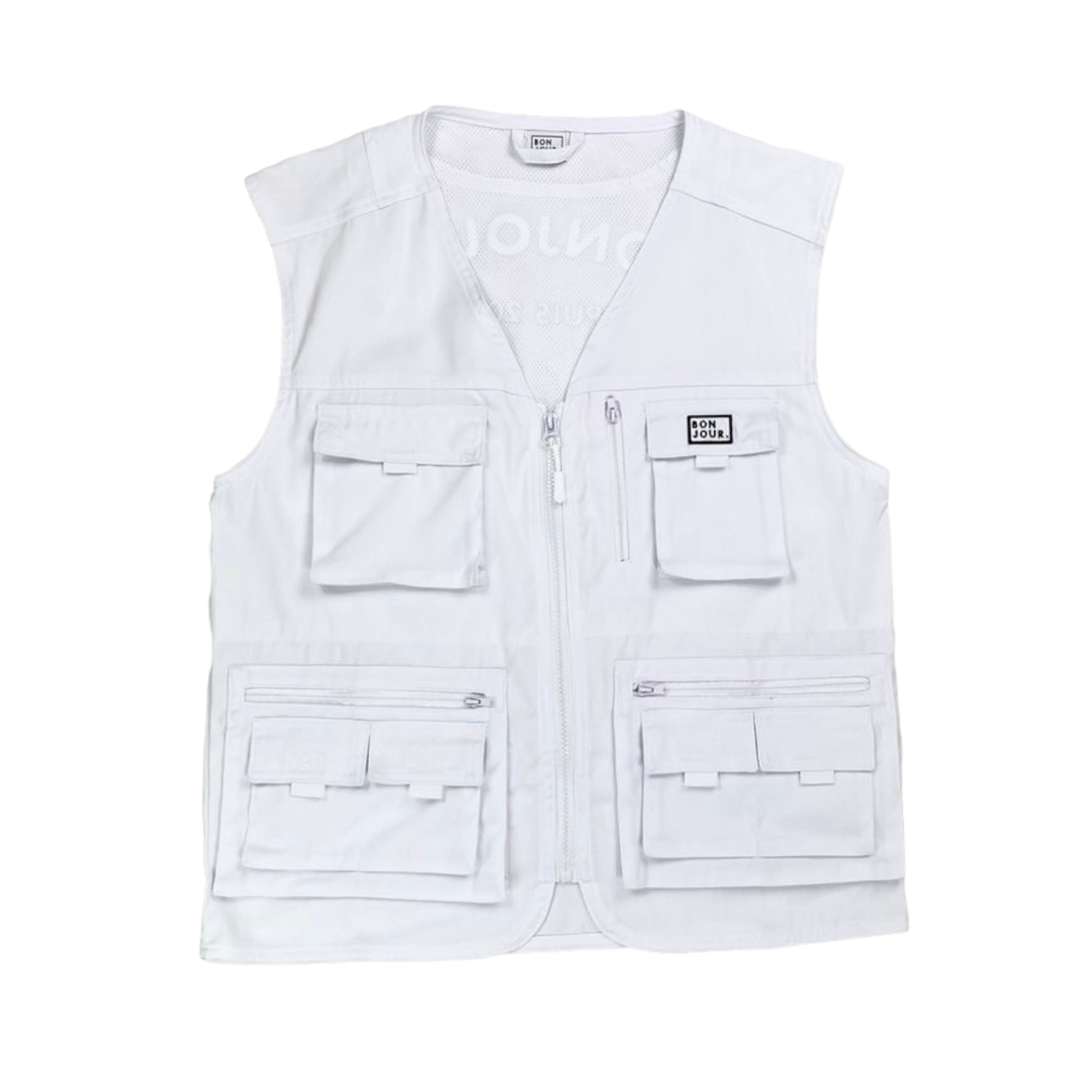 gilet multipoches blanc