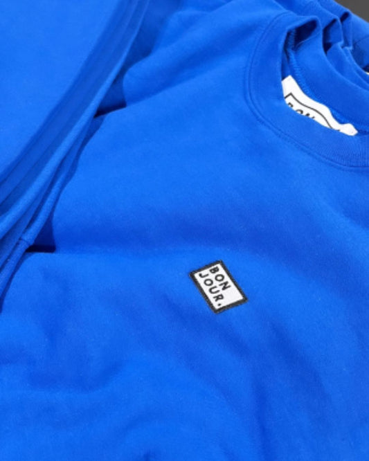 Bonjour.™ Le Crewneck Cobalt