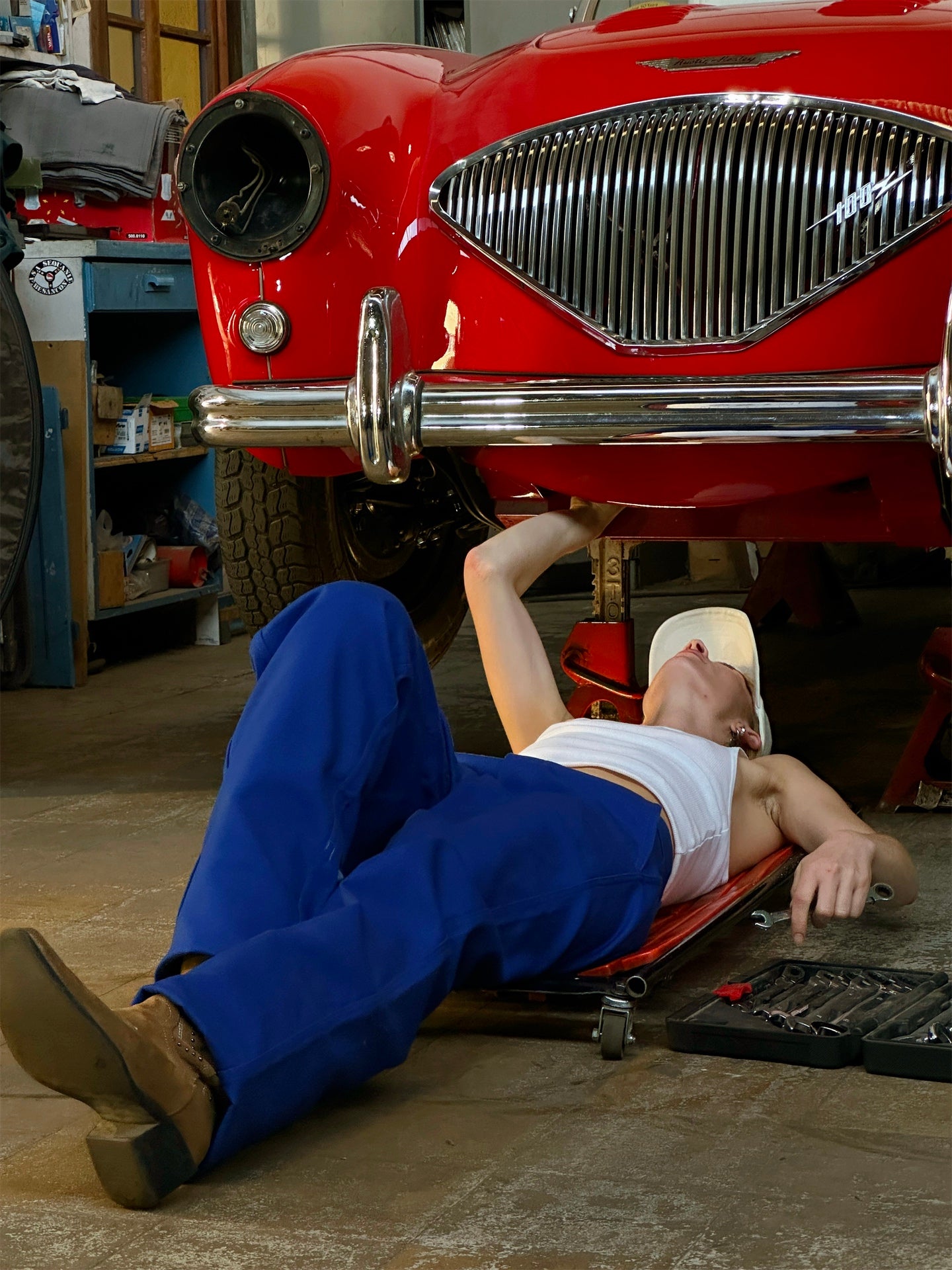 Bonjour.™ Pantalon de travail bleu