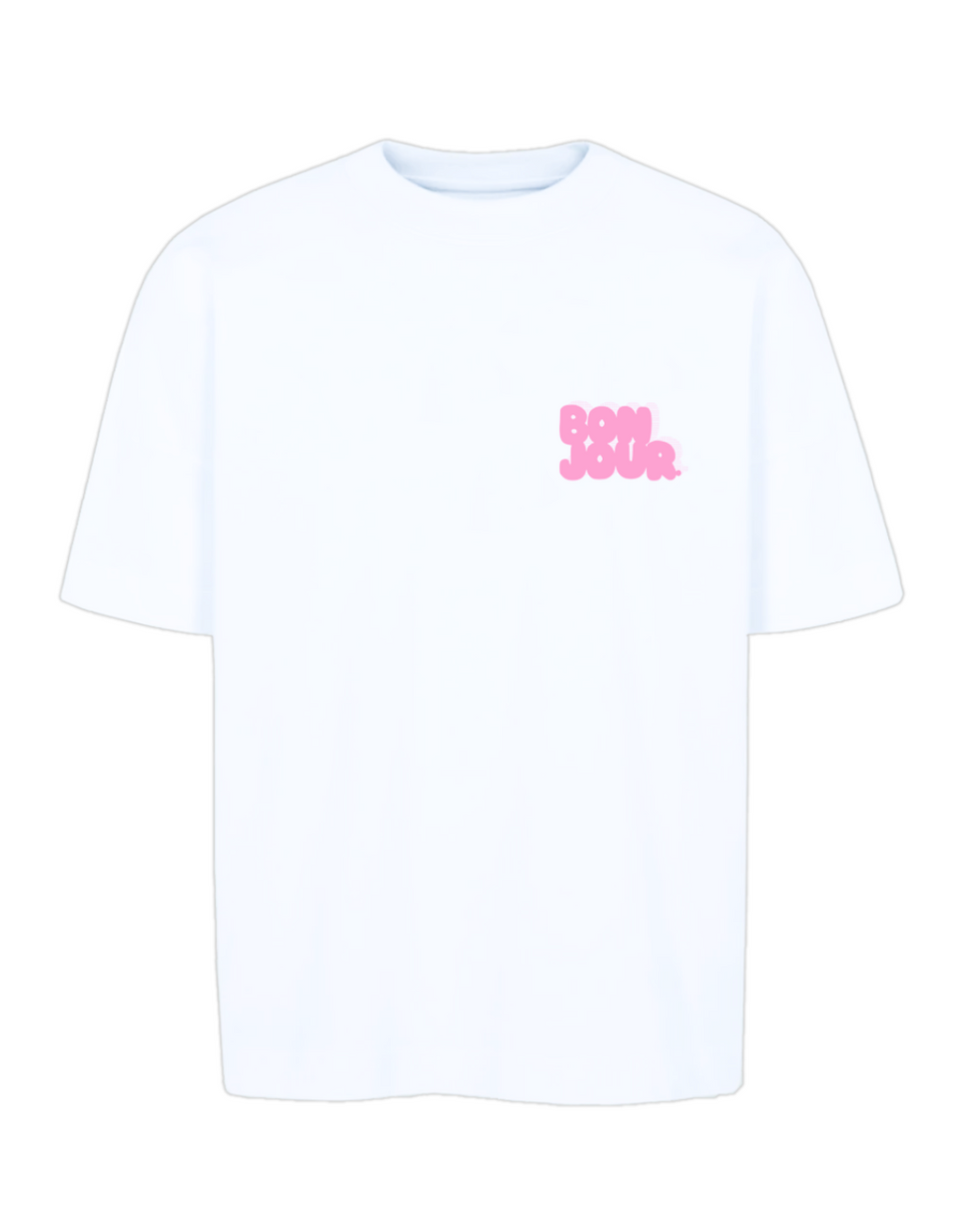 Le tee-shirt blanc Bonjour Petit Déjeuner vu de face