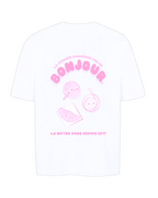 Le tee-shirt blanc Bonjour Petit Déjeuner vu de dos