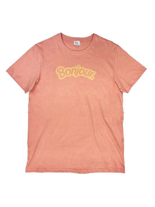 Bonjour.™ Le Tee shirt barbie - pêche