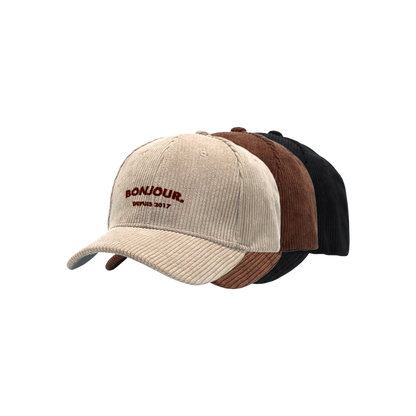 Bonjour.™ La Casquette Velours Côtelé
