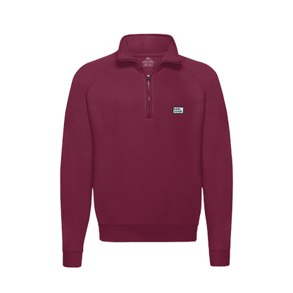 sweat col zip bonjour couleur rouge bordeaux