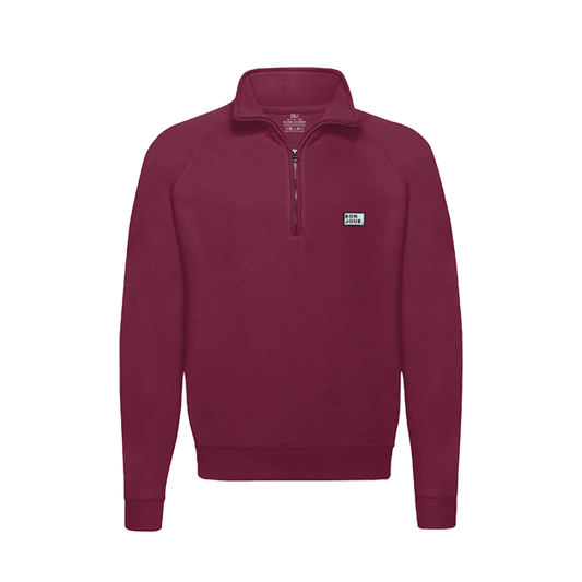 sweat col zip bonjour couleur rouge bordeaux