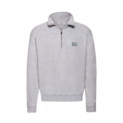 sweat col zip bonjour couleur gris chiné