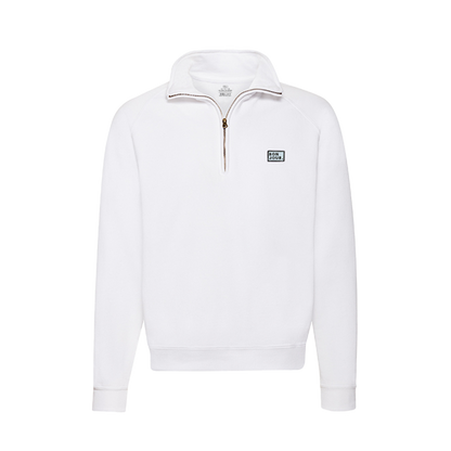 sweat col zip bonjour col blanc