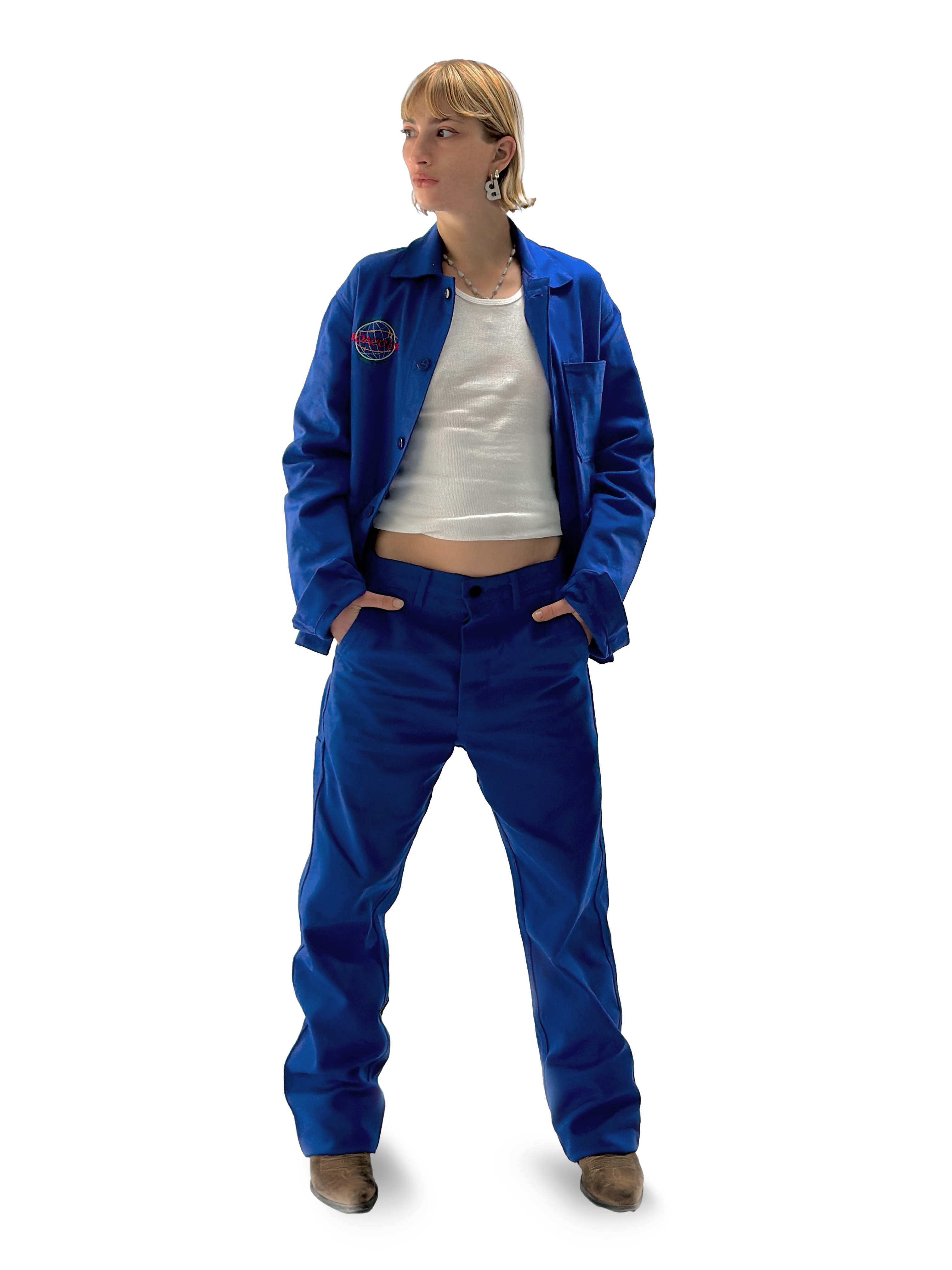 Bonjour.™ Veste de travail bleue