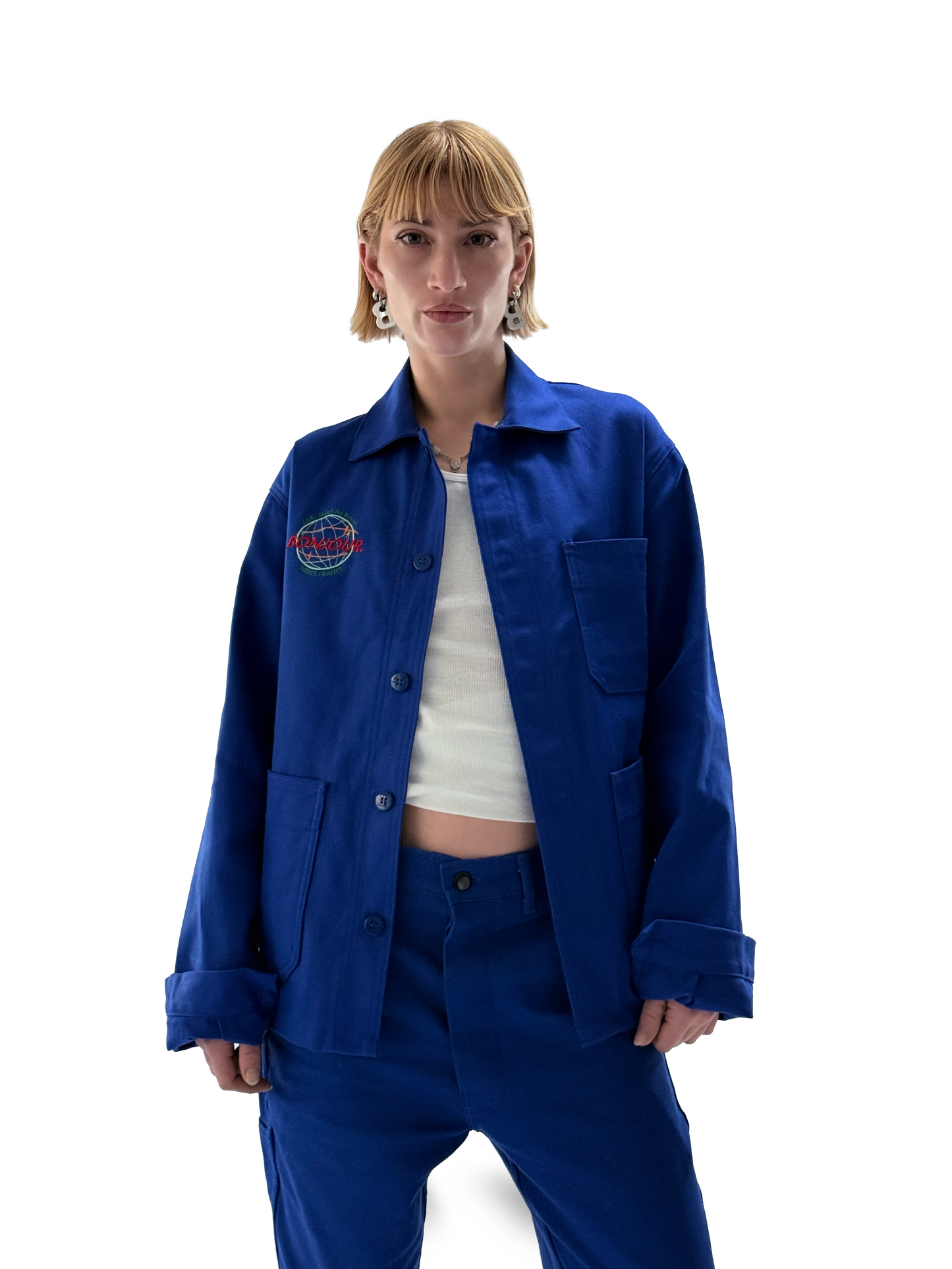 Bonjour.™ Veste de travail bleue