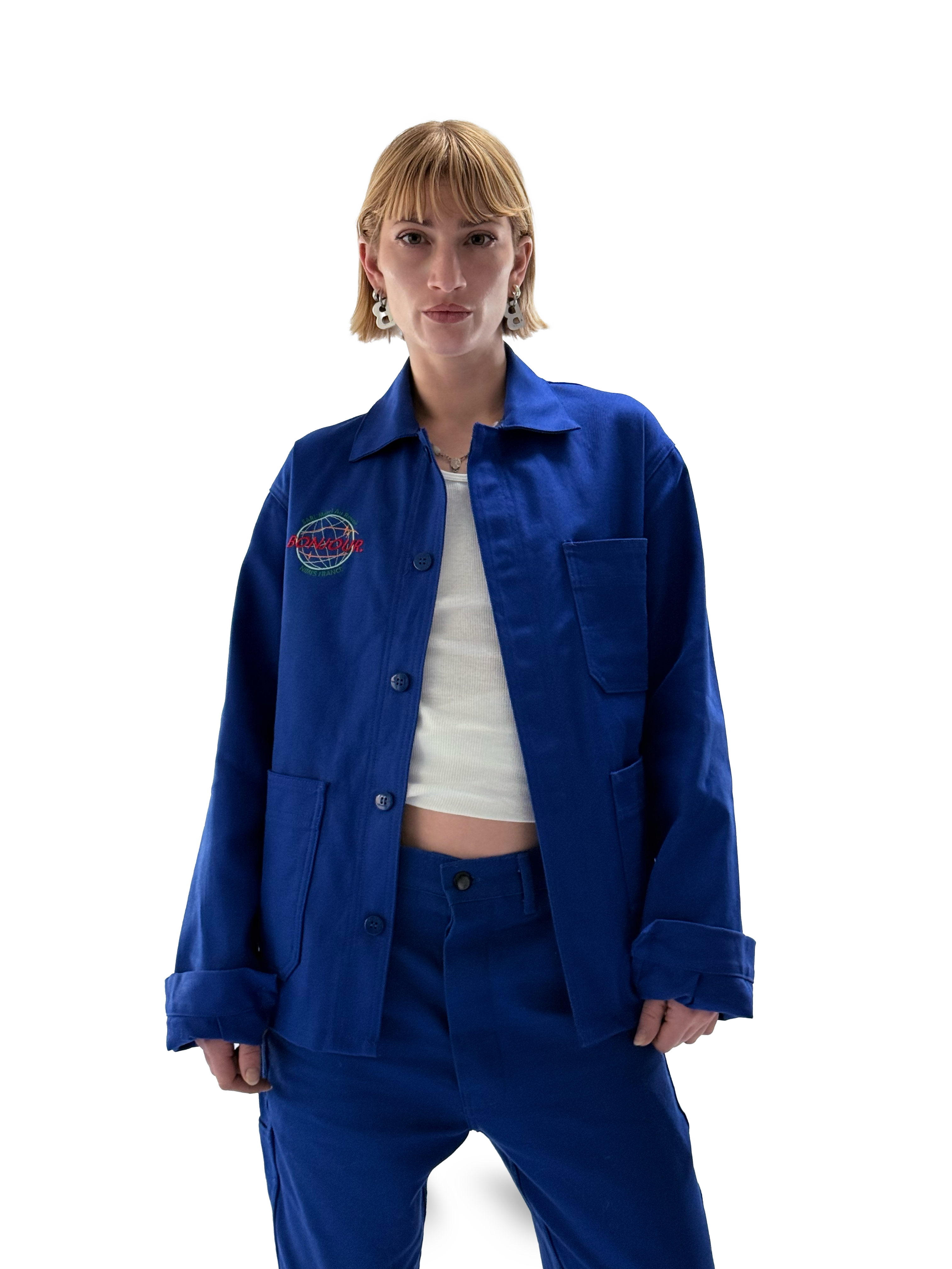 Bonjour.™ Veste de travail bleue